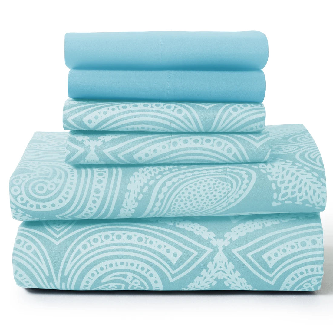 Lux Decor 6Pc Paisley Microfiber Sheet Set