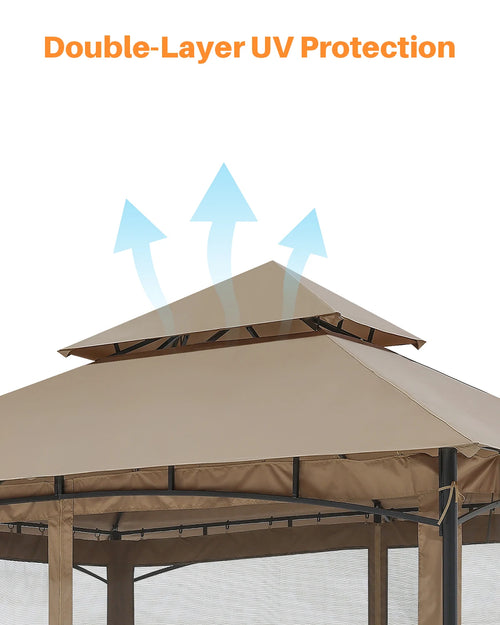 10' x 10' Patio Gazebo with Steel Frame