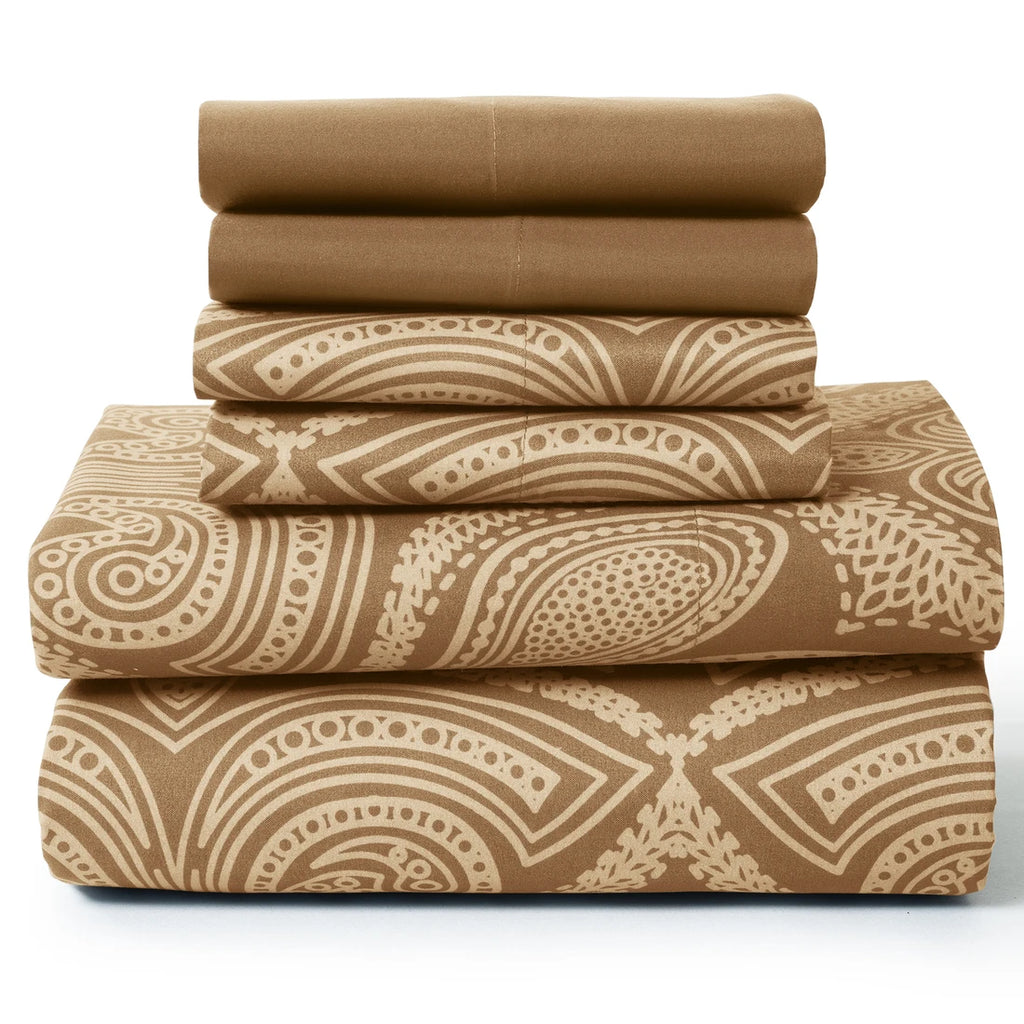 Lux Decor 6Pc Paisley Microfiber Sheet Set