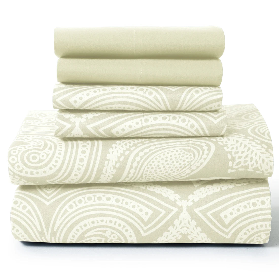 Lux Decor 6Pc Paisley Microfiber Sheet Set