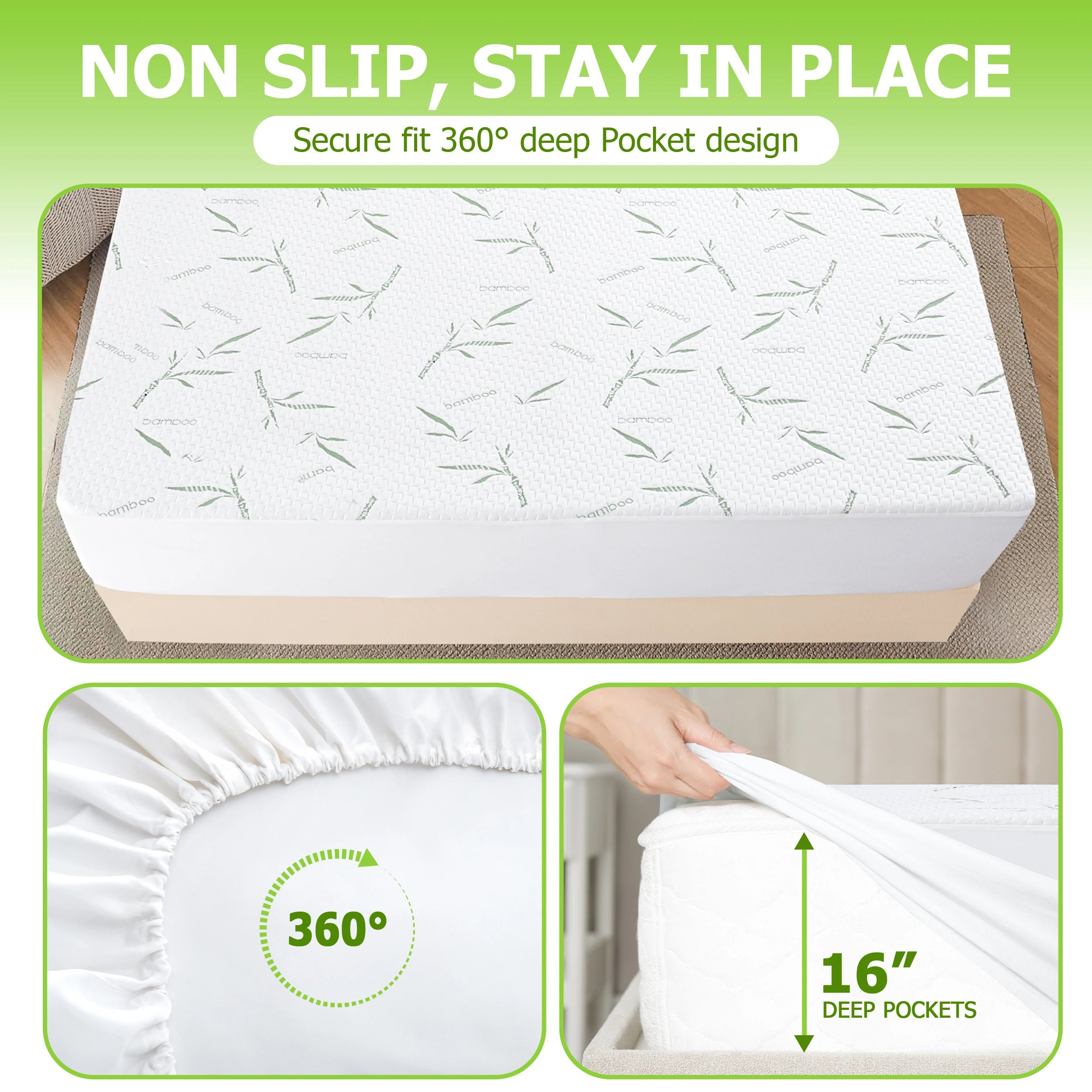 Lux Decor Cooling Waterproof Deep Pocket Mattress Protector