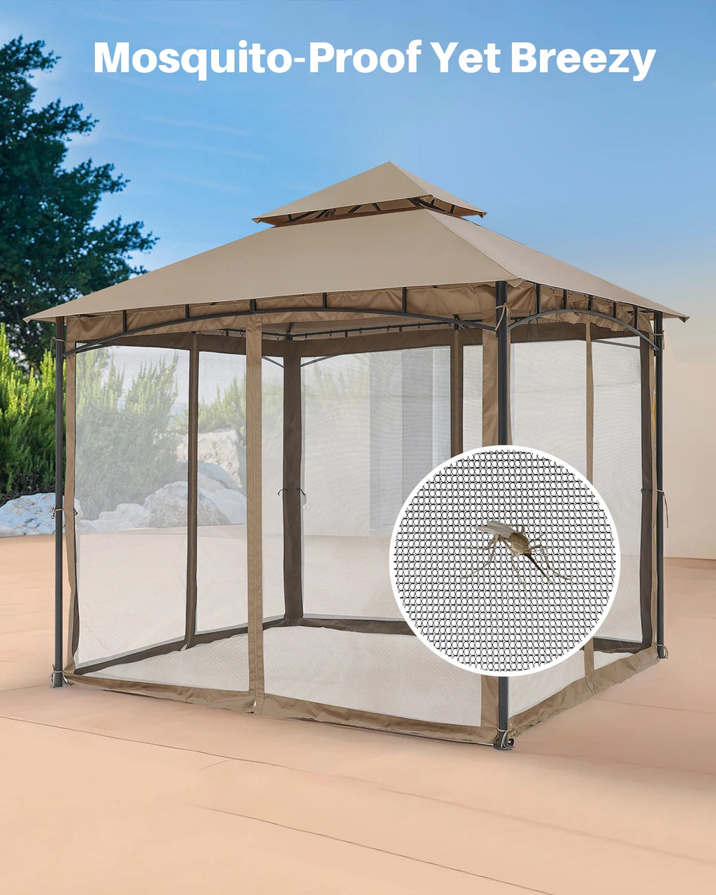 10' x 10' Patio Gazebo with Steel Frame