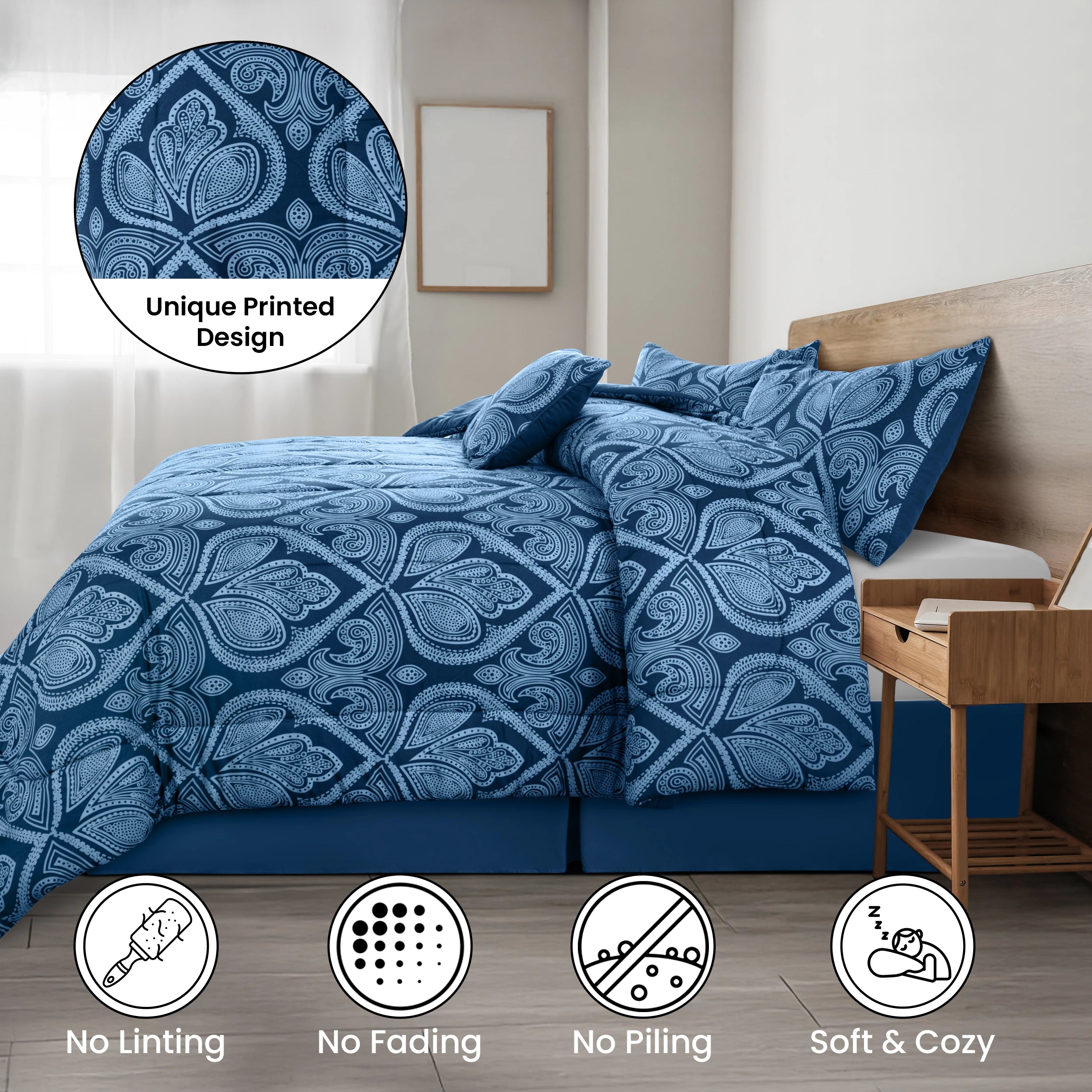 LUX Décor Reversible 5pc Comforter Set