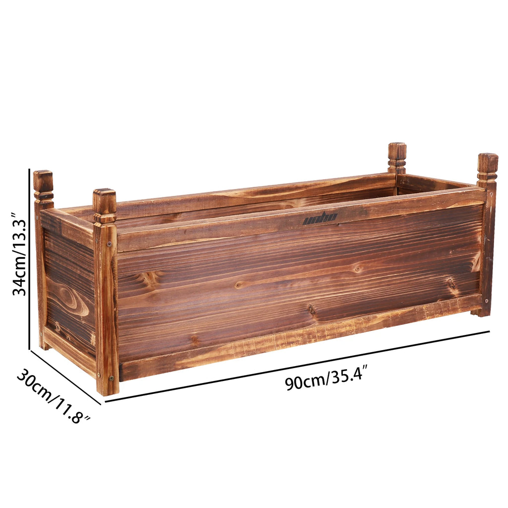 Wooden Raised Flower Bed Display