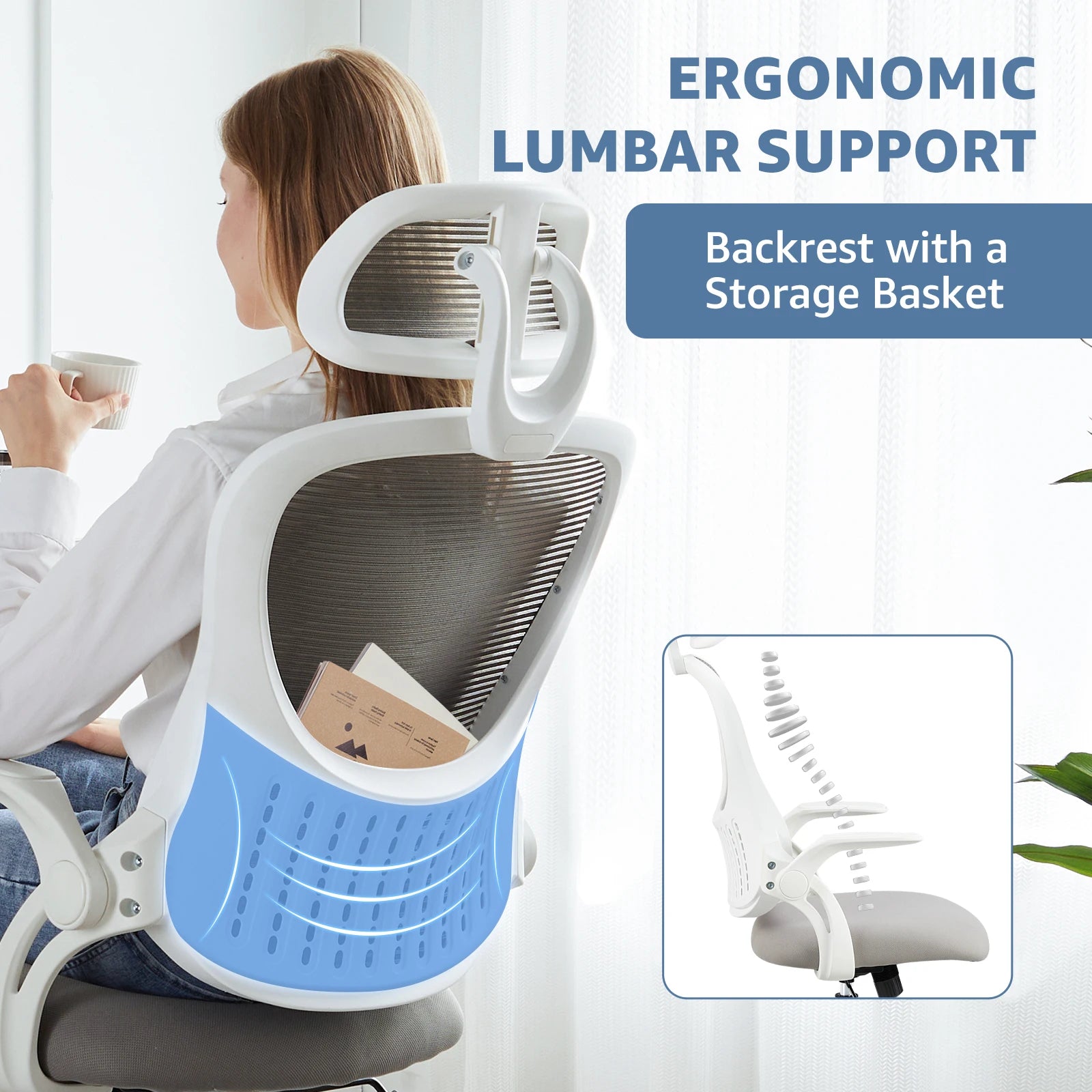 Ergonomic Office Chair with Adjustable Headrest