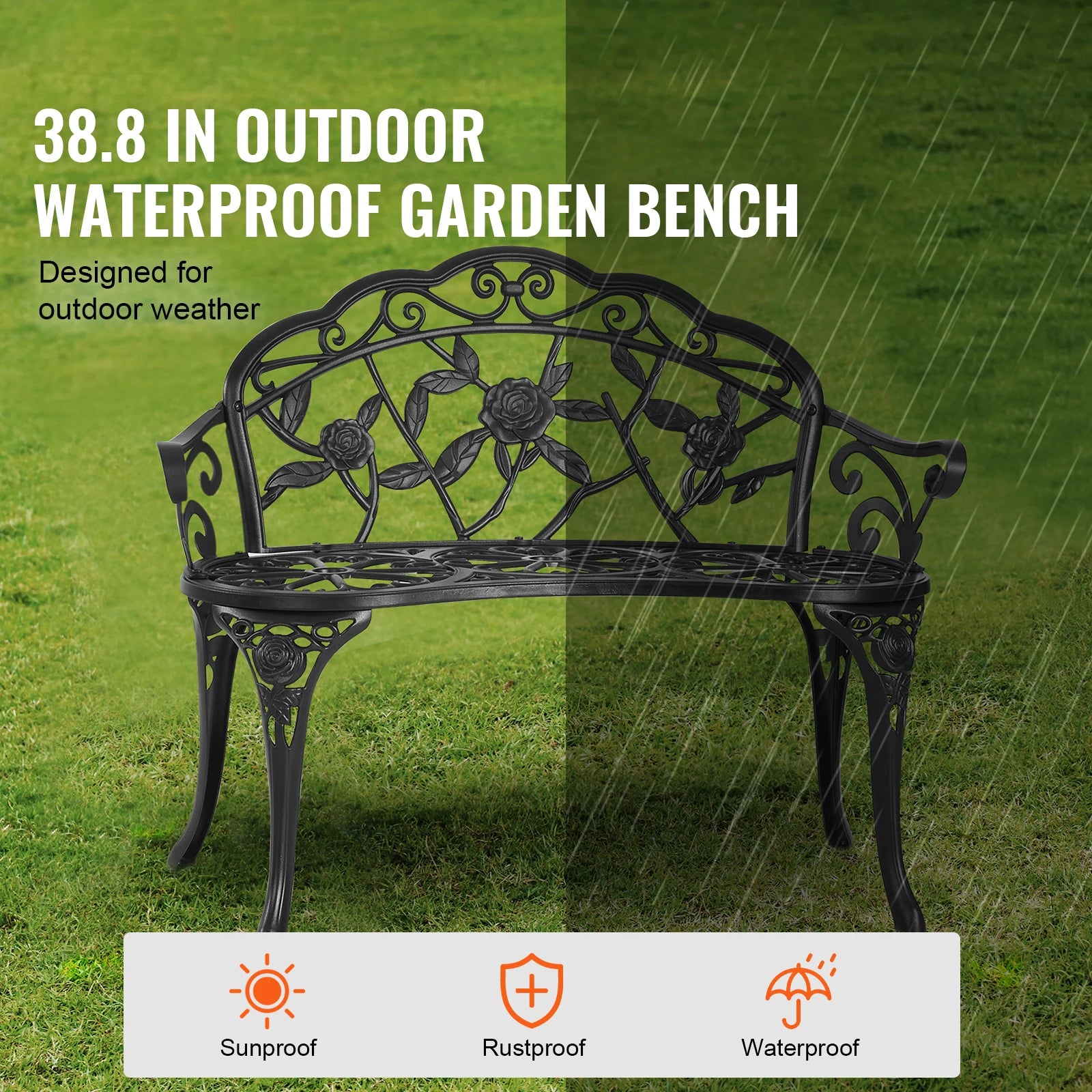 Outdoor Metal Garden Bench