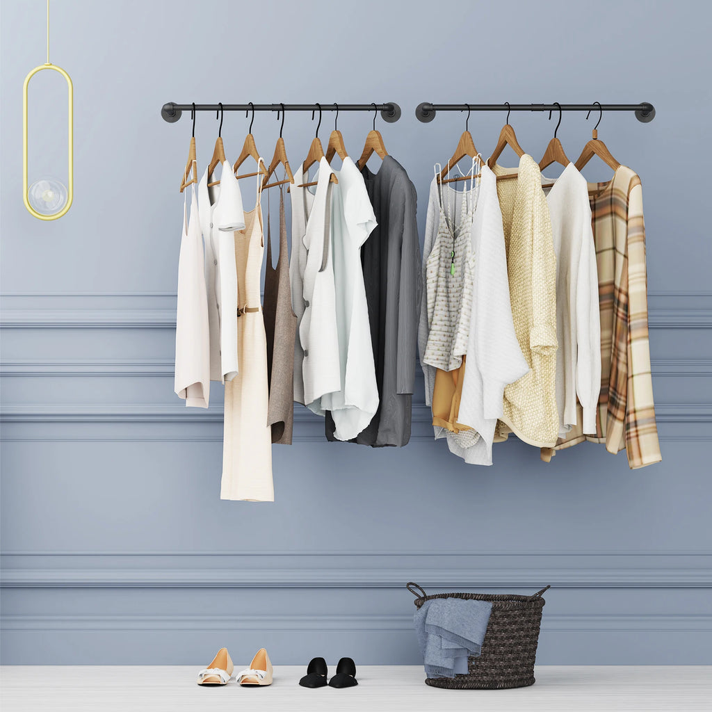 Pack Of 2 Hanging Pipe Clothes Rack