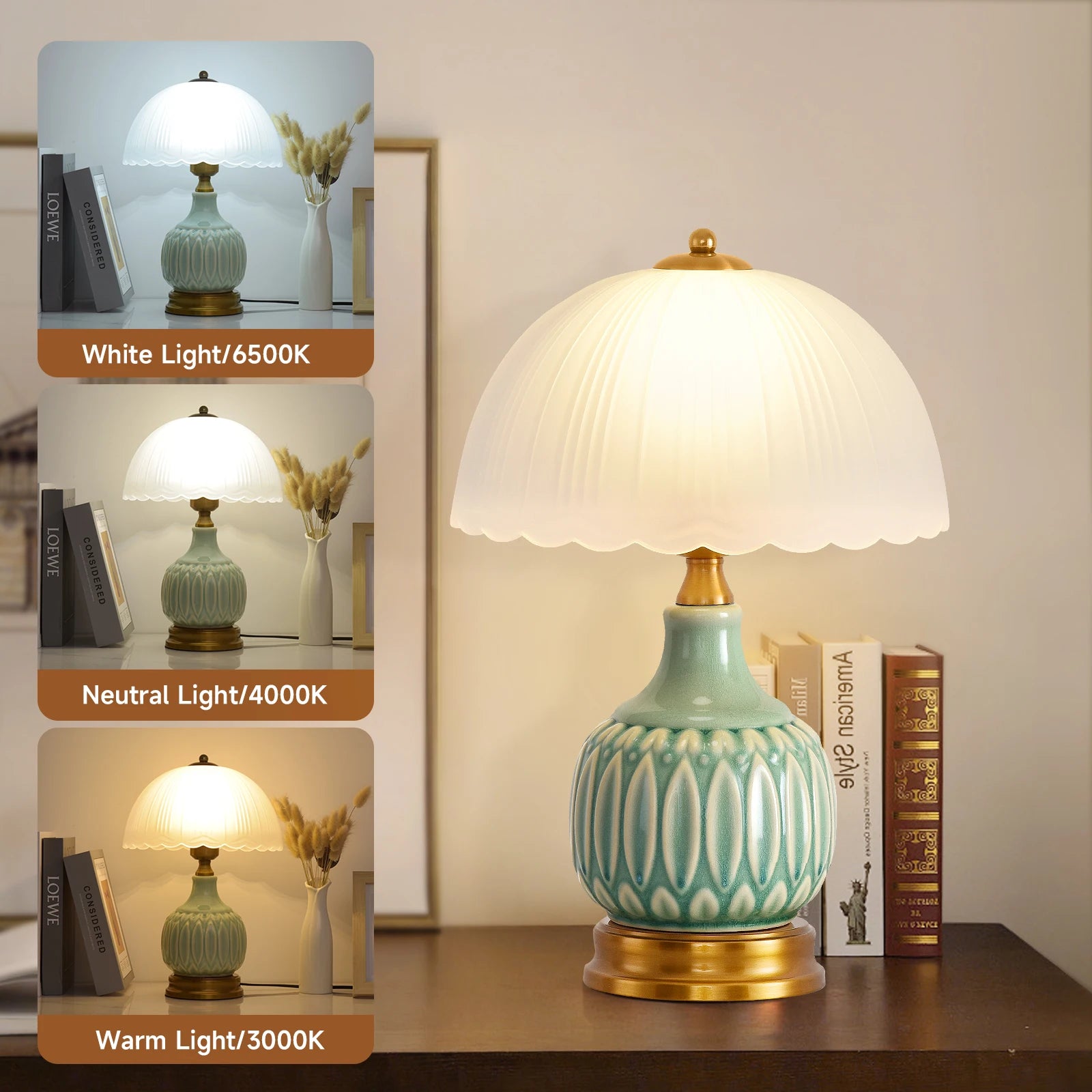 Vintage Ceramic Table Lamp for Living Room