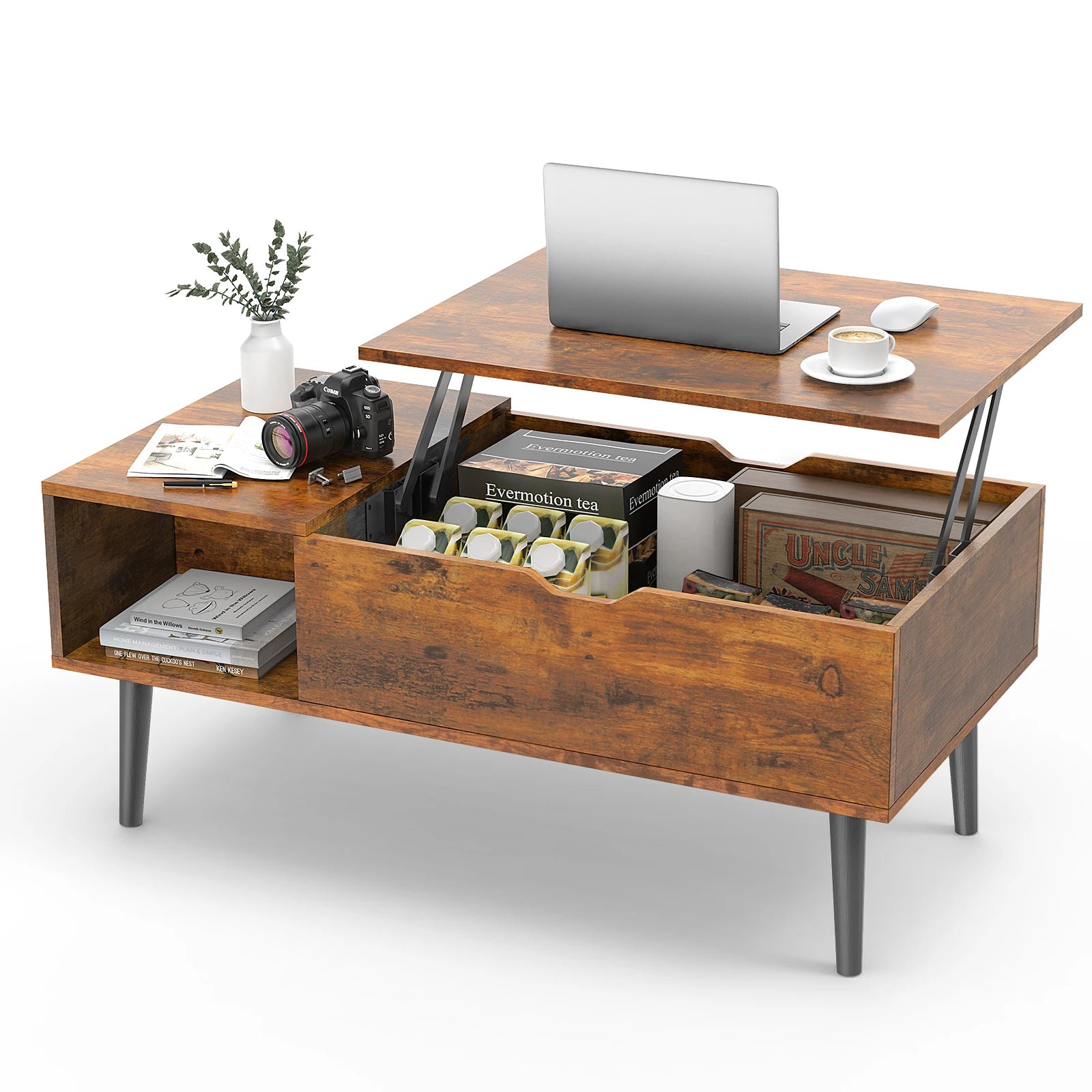 Lift Top Adjustable Coffee Table With Storage