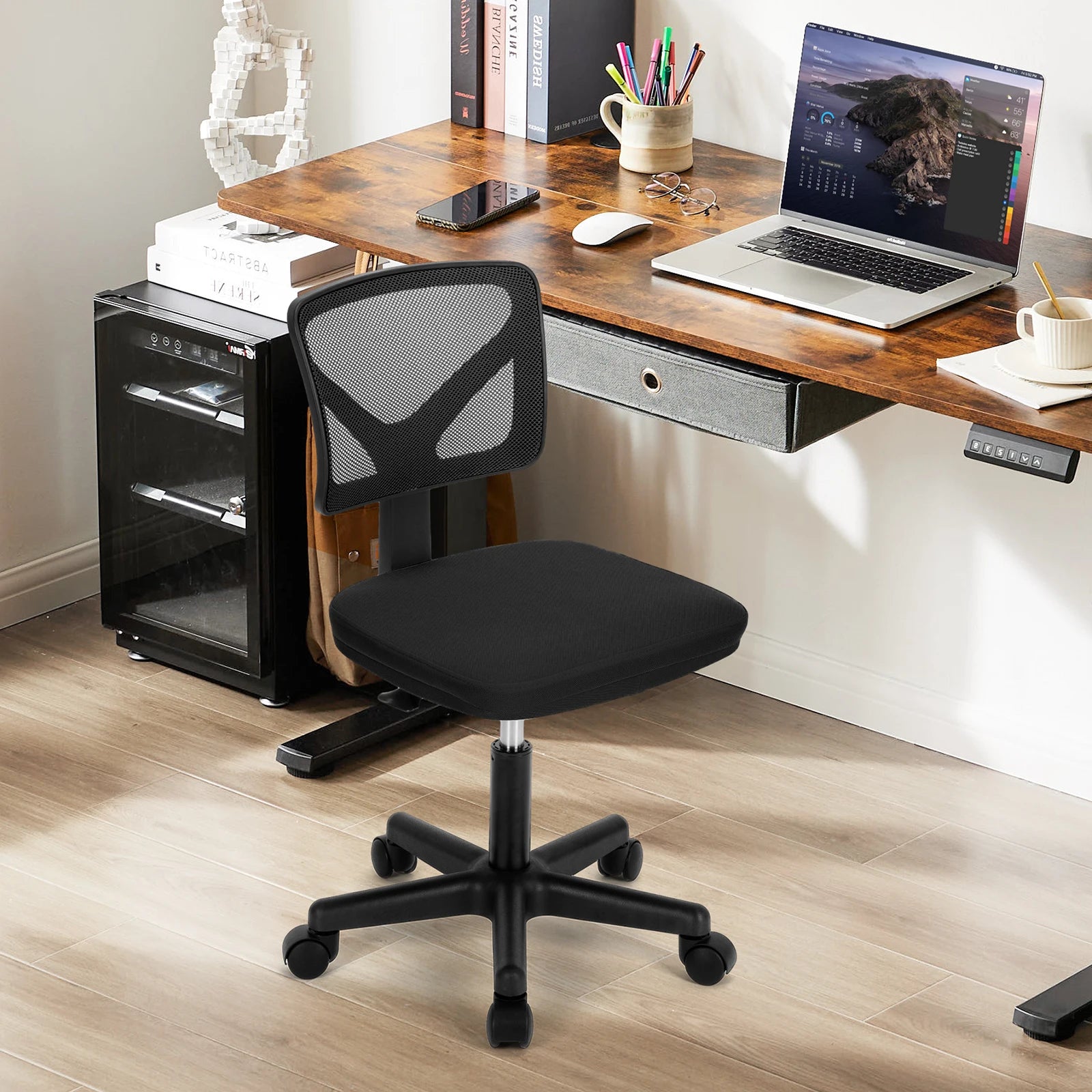 Rolling Mesh Lumbar Support Office Chair