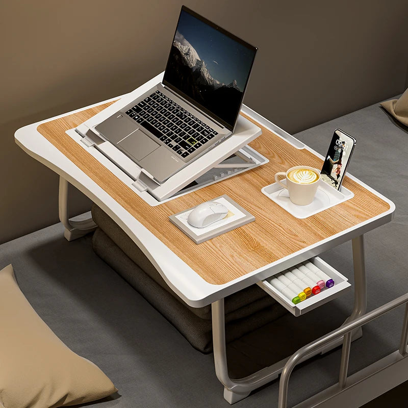 Foldable laptop study desk with drawers