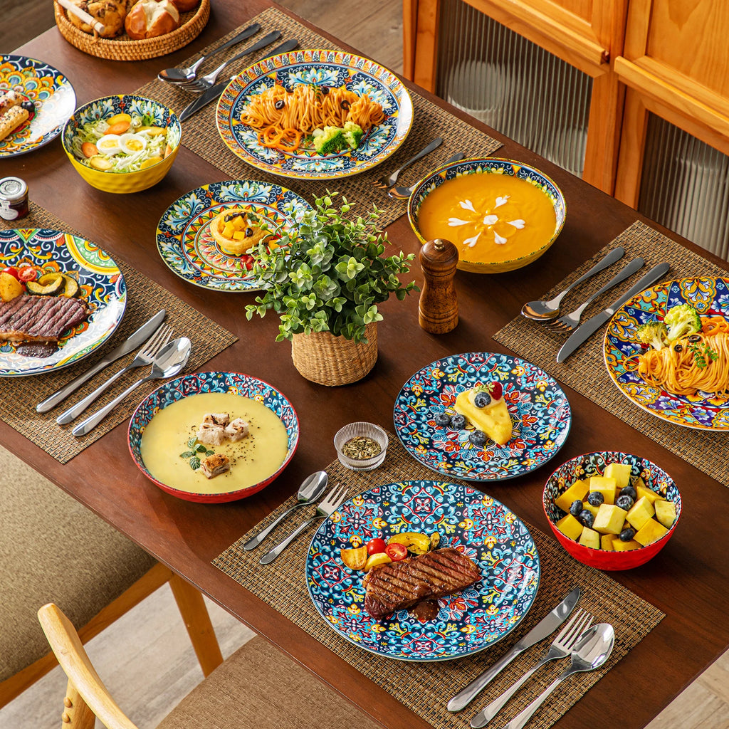 Ceramic Dinnerware Set Stoneware Bohemian Style