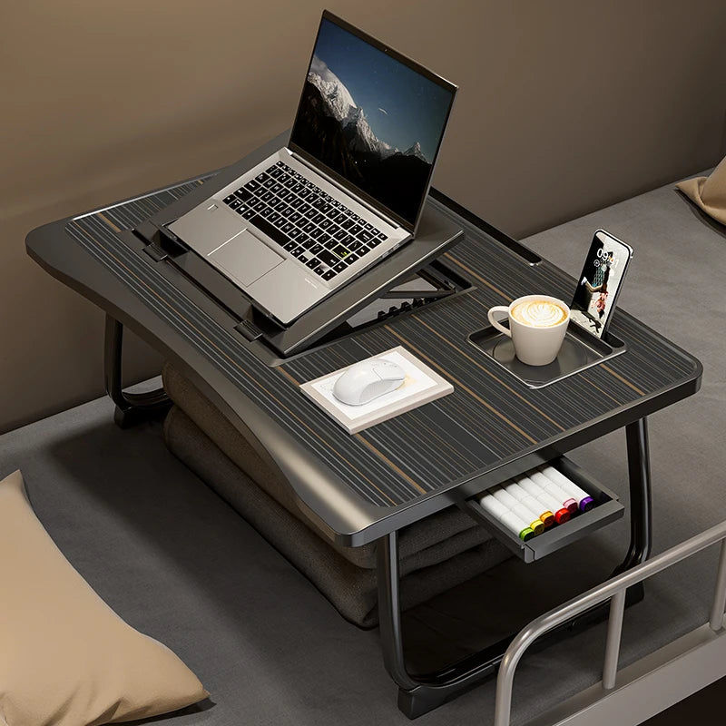 Foldable laptop study desk with drawers