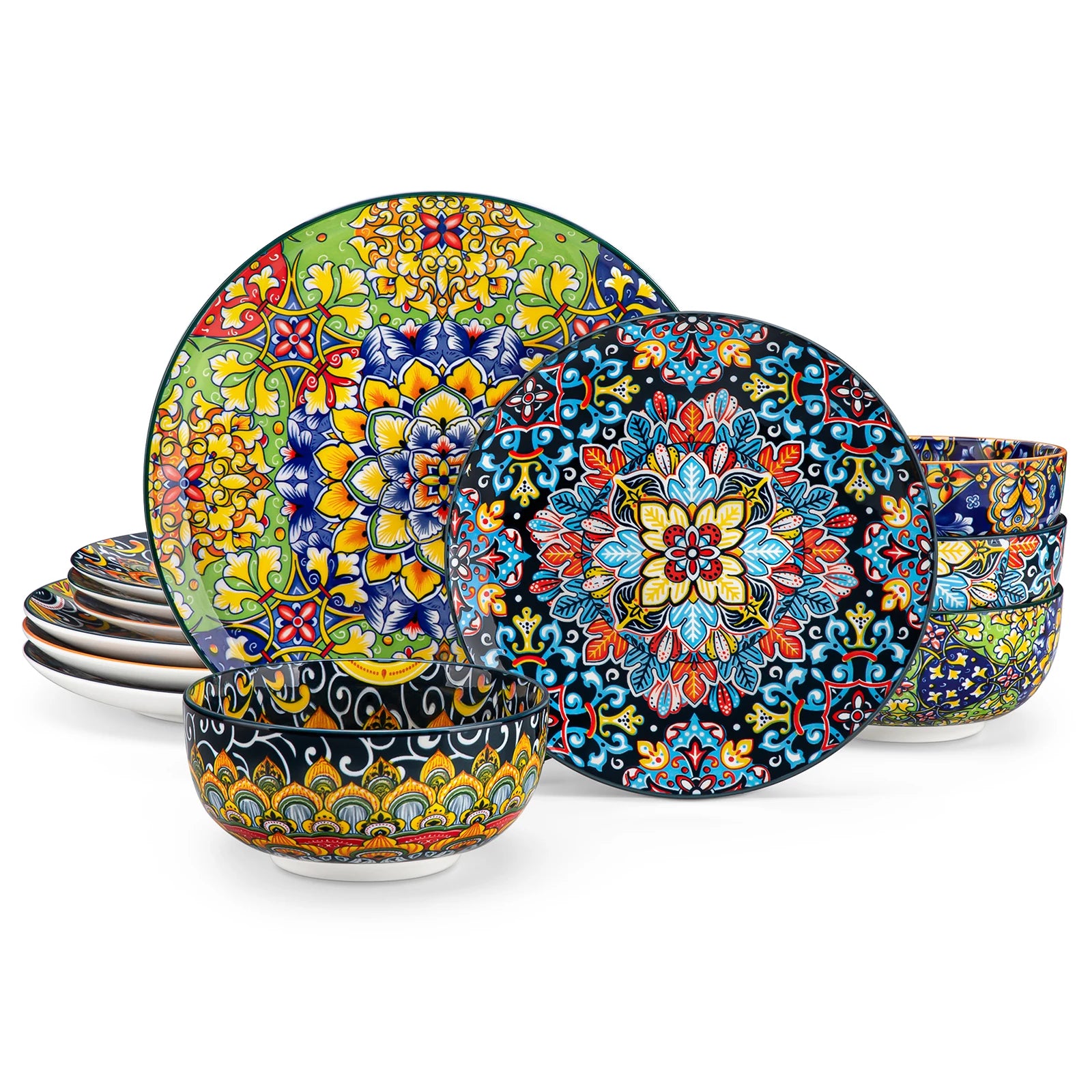 Ceramic Dinnerware Set Stoneware Bohemian Style