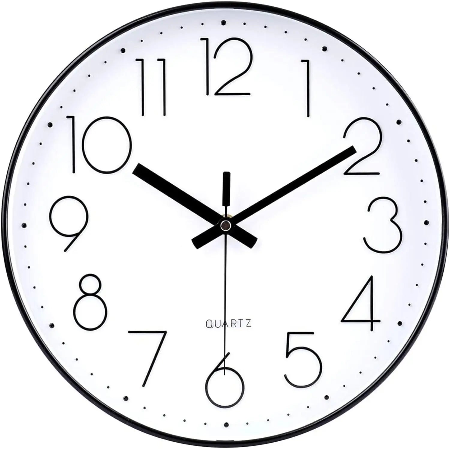 Silent Wall Clock Non Ticking with Glass Cover