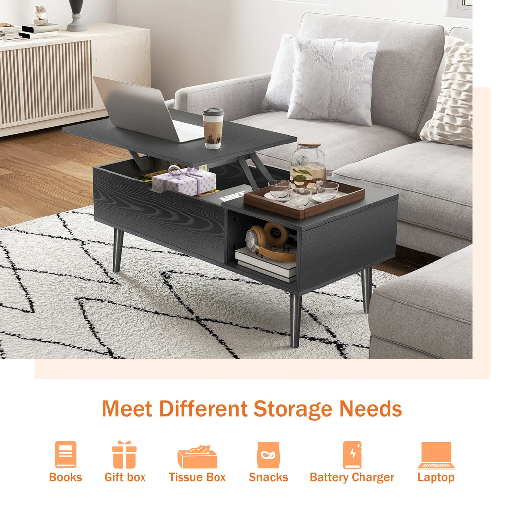 Lift Top Adjustable Coffee Table With Storage