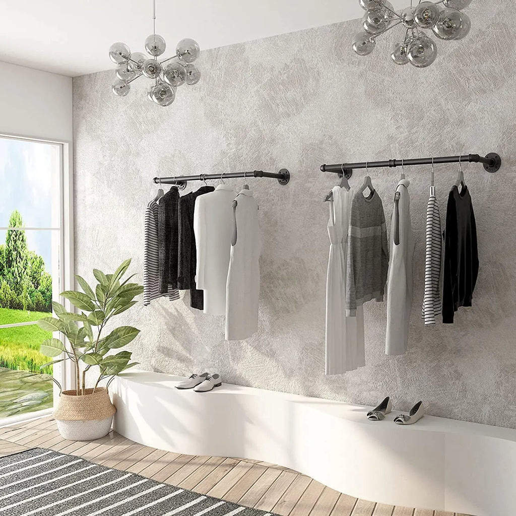 Pack Of 2 Hanging Pipe Clothes Rack