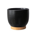 Woven Black Ceramic Planter with Base