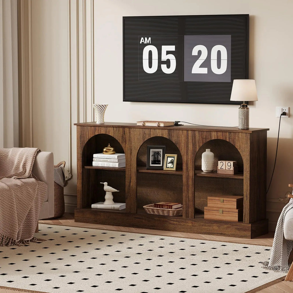TV Entertainment Stand With Power and USB Charging Station