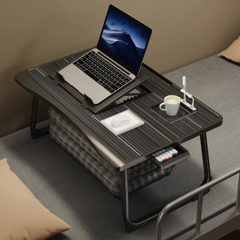 Foldable laptop study desk with drawers