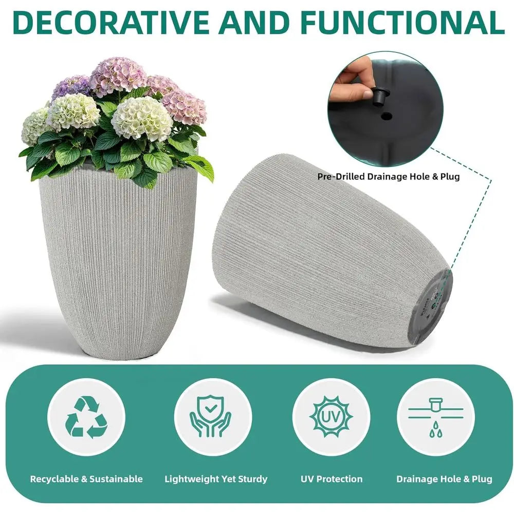 Mediterranean Planter for Outdoor Plants, 2 pcs