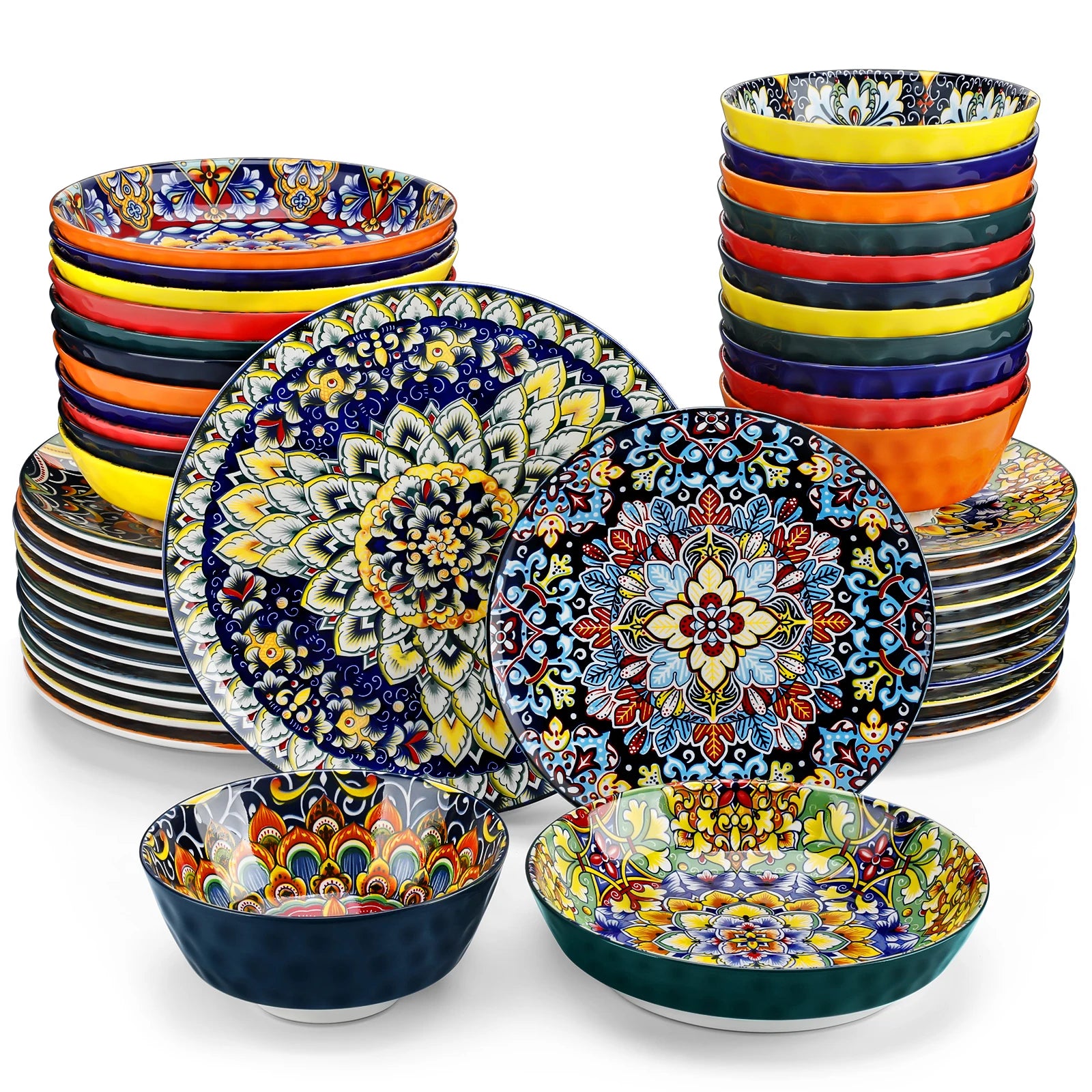Ceramic Dinnerware Set Stoneware Bohemian Style