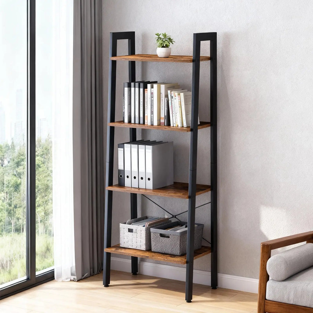 4-Tier Organized Graduated Display Bookshelf