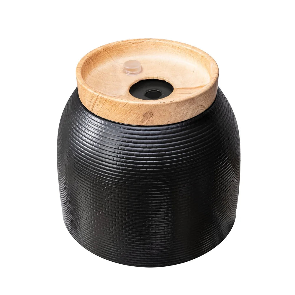 Woven Black Ceramic Planter with Base