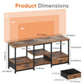 Wooden TV Stand with Shelves and Storage