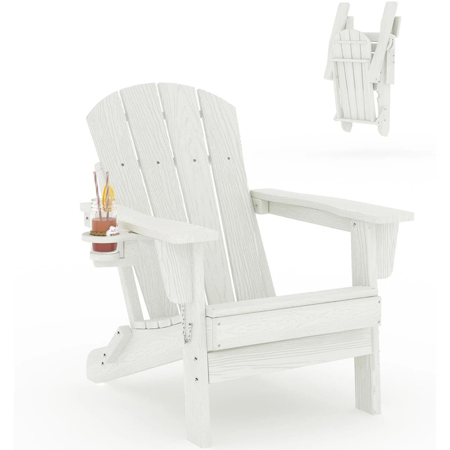 Folding Adirondack Chair With Cup Holder