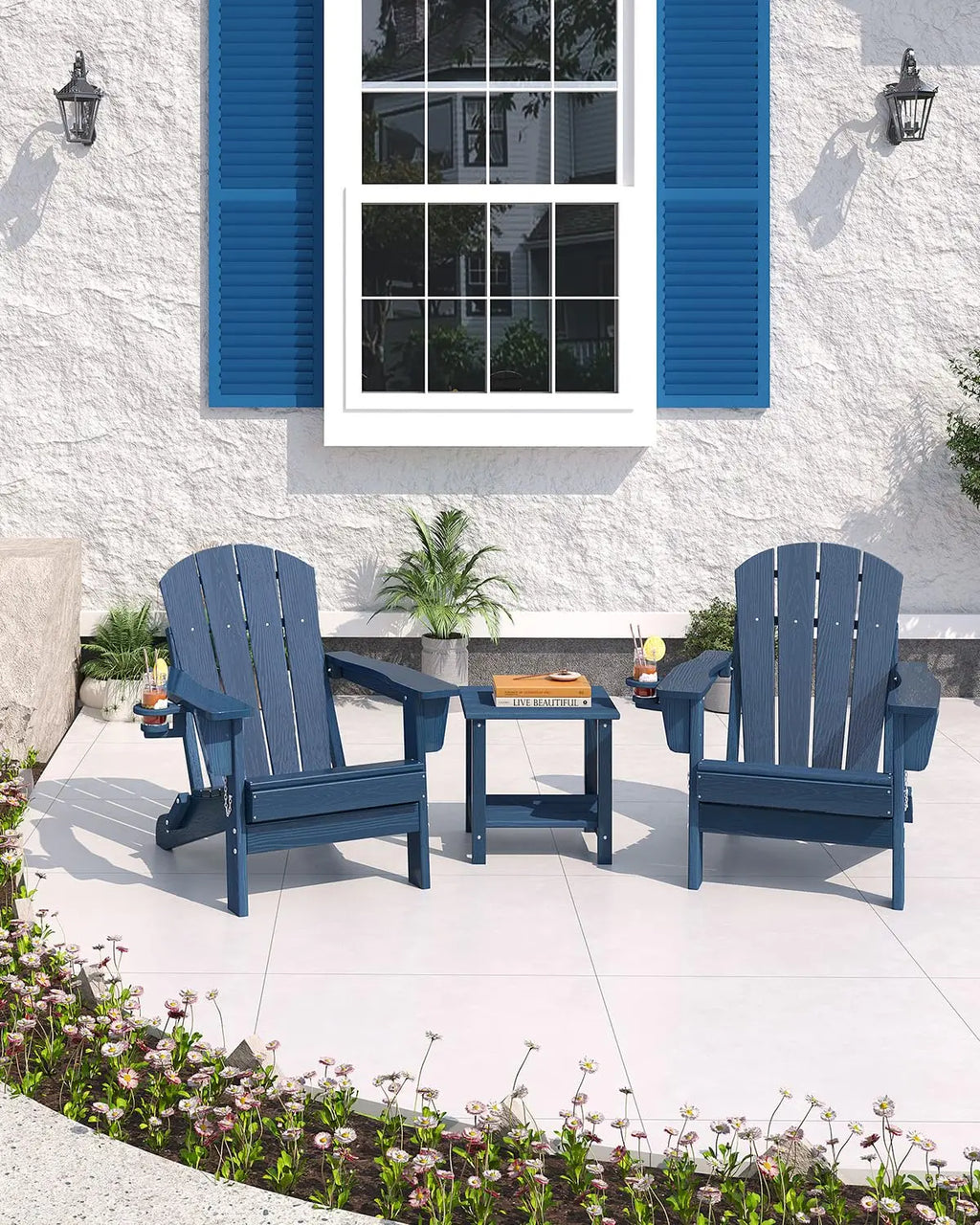 Folding Adirondack Chair With Cup Holder
