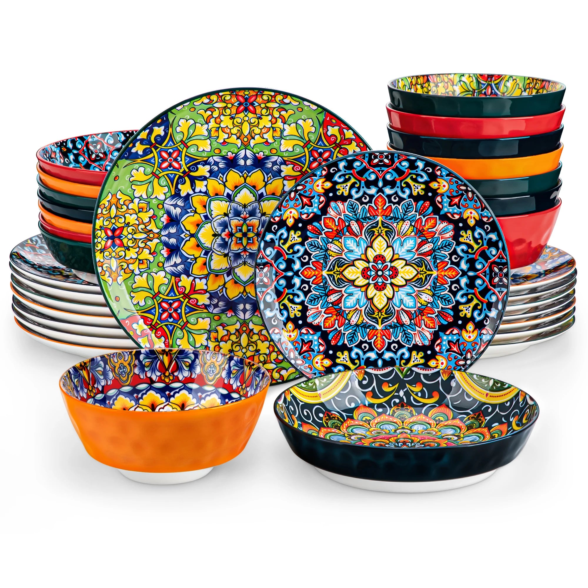 Ceramic Dinnerware Set Stoneware Bohemian Style