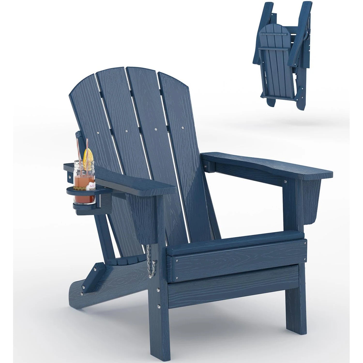 Folding Adirondack Chair With Cup Holder