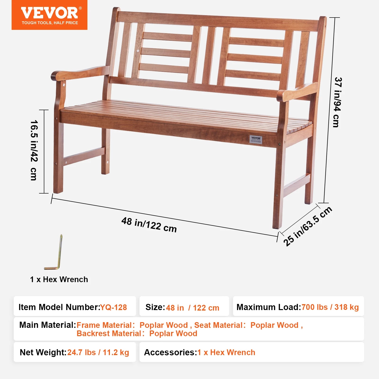 Outdoor Metal Garden Bench