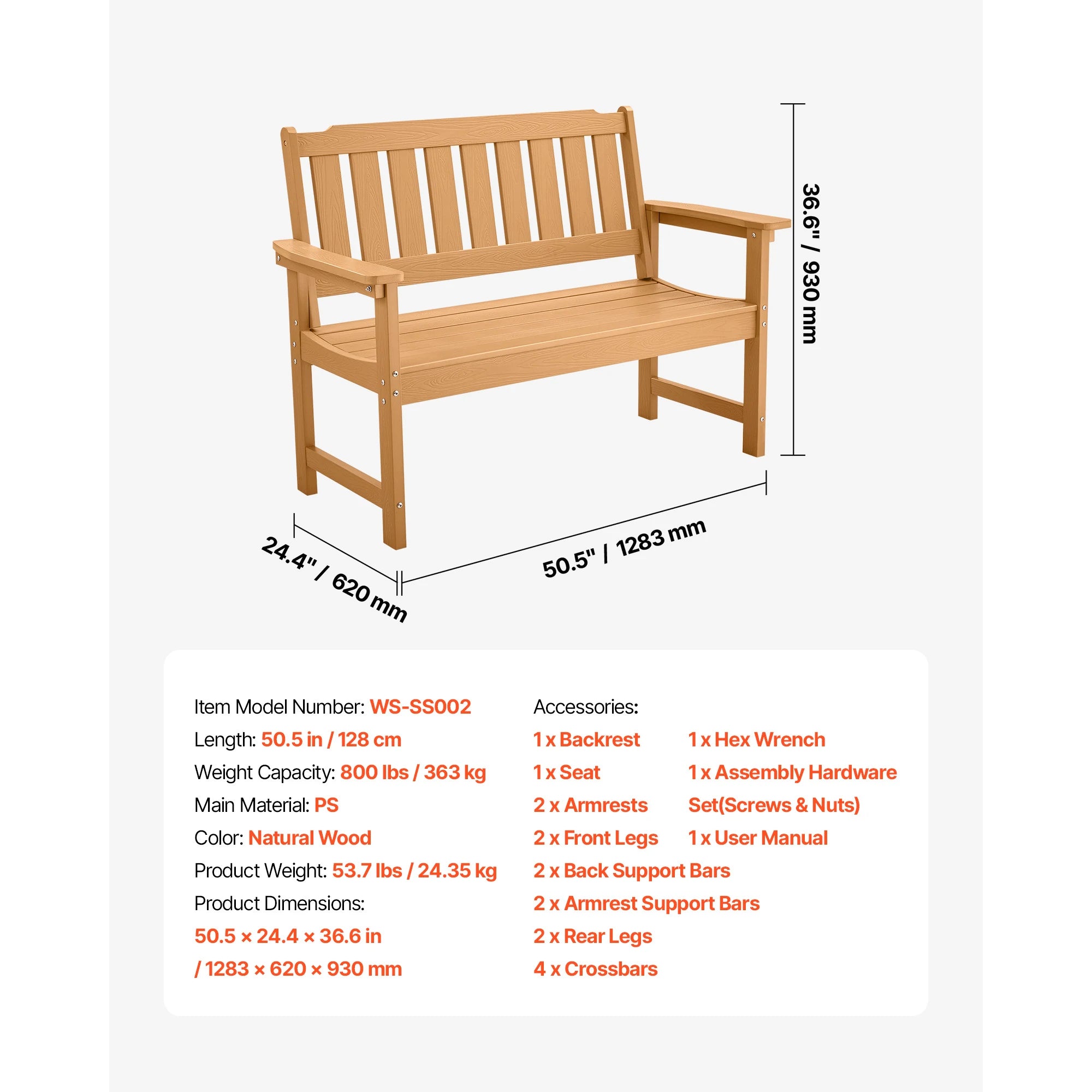 Outdoor Metal Garden Bench