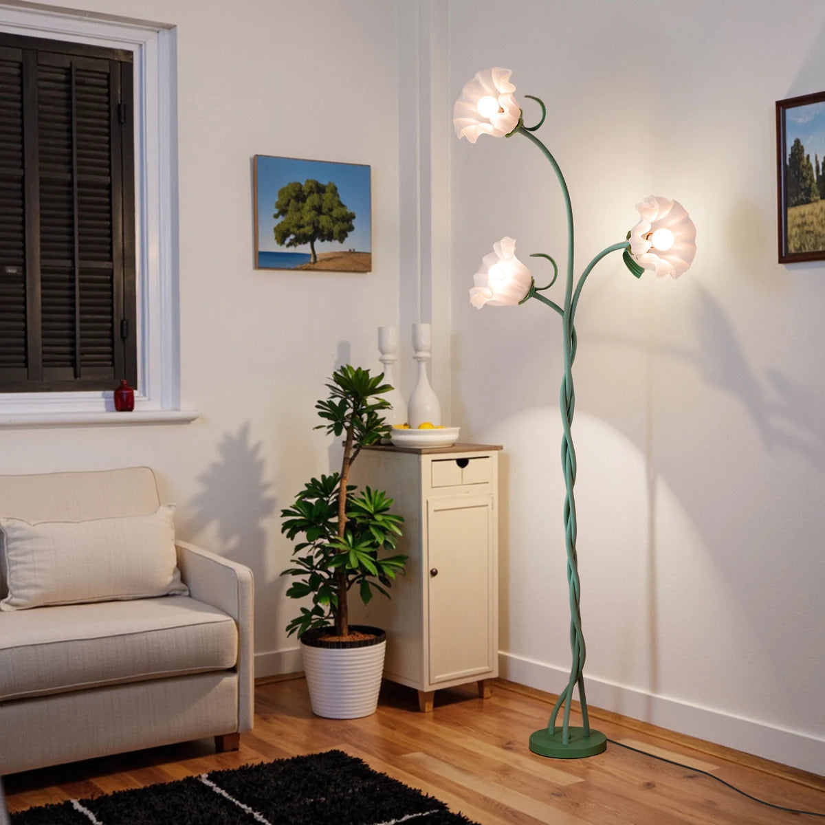 Flexible 3-Head Flower Floor Lamp