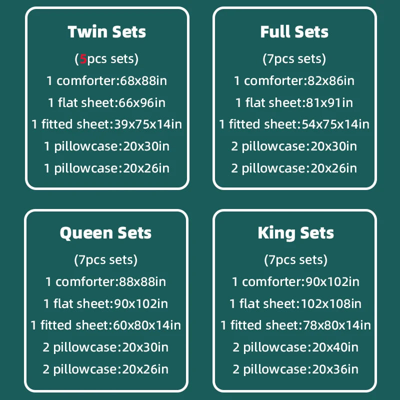 Twin Full Queen King Bedding Sets