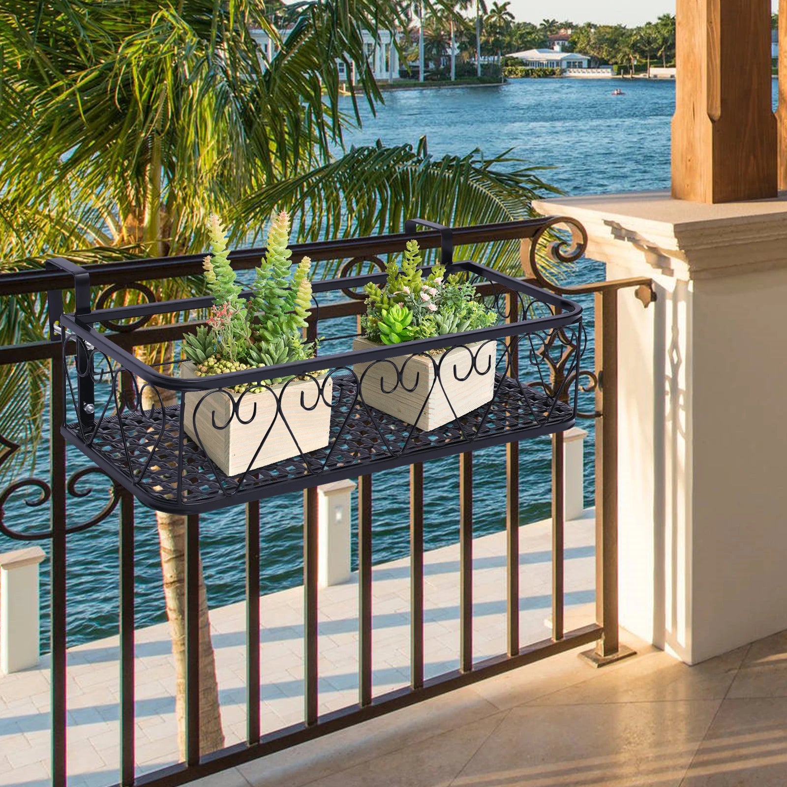 Balcony Railing Hanging Basket Planter