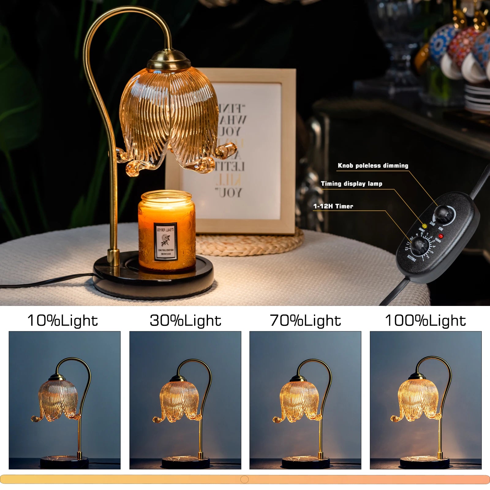 Tulip Flower Warm Candle Table Lamp