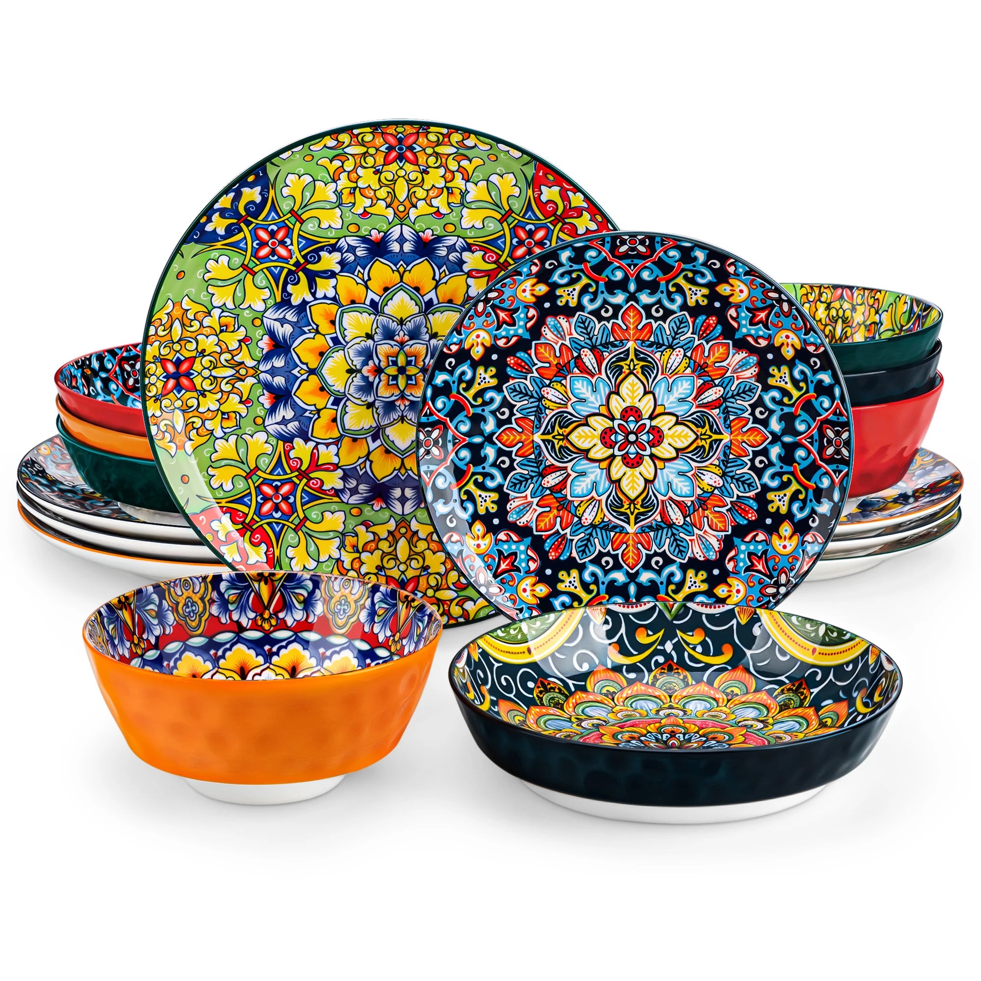 Ceramic Dinnerware Set Stoneware Bohemian Style