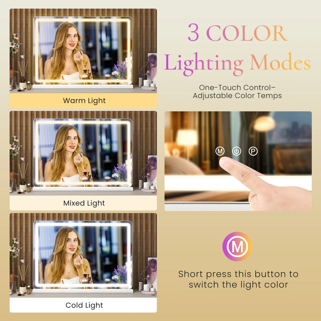 LED Vanity Mirror with Lights Aluminum Frame
