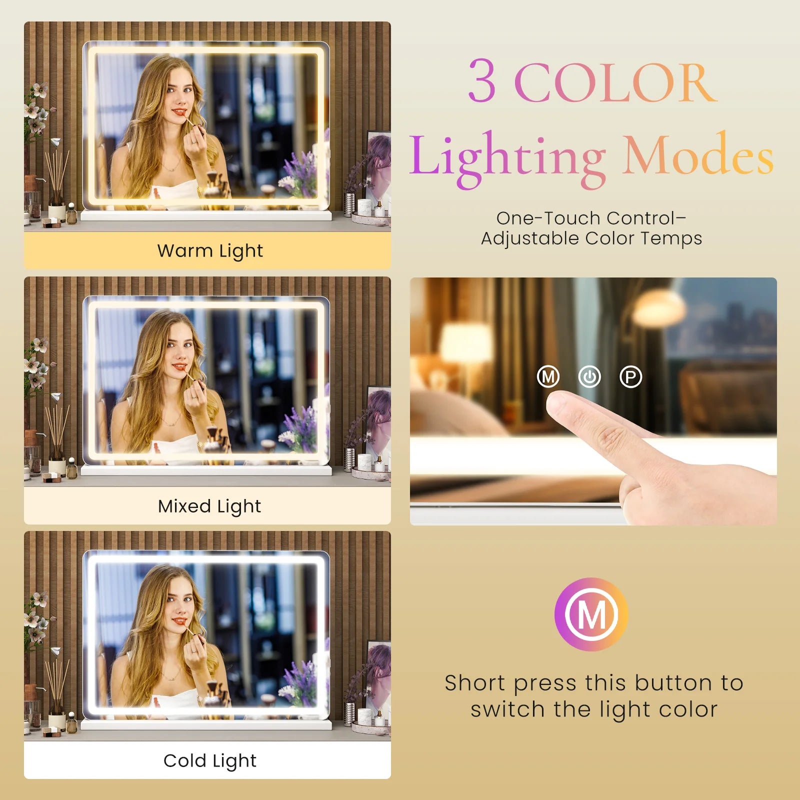 LED Vanity Mirror with Lights Aluminum Frame