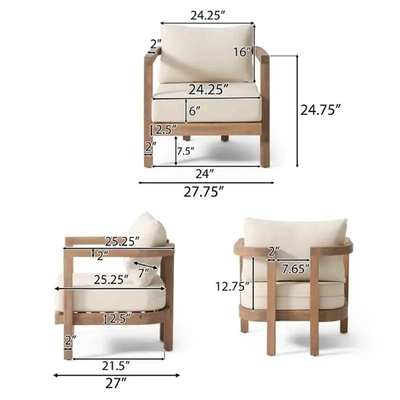 4-Piece Acacia Outdoor Furniture Set