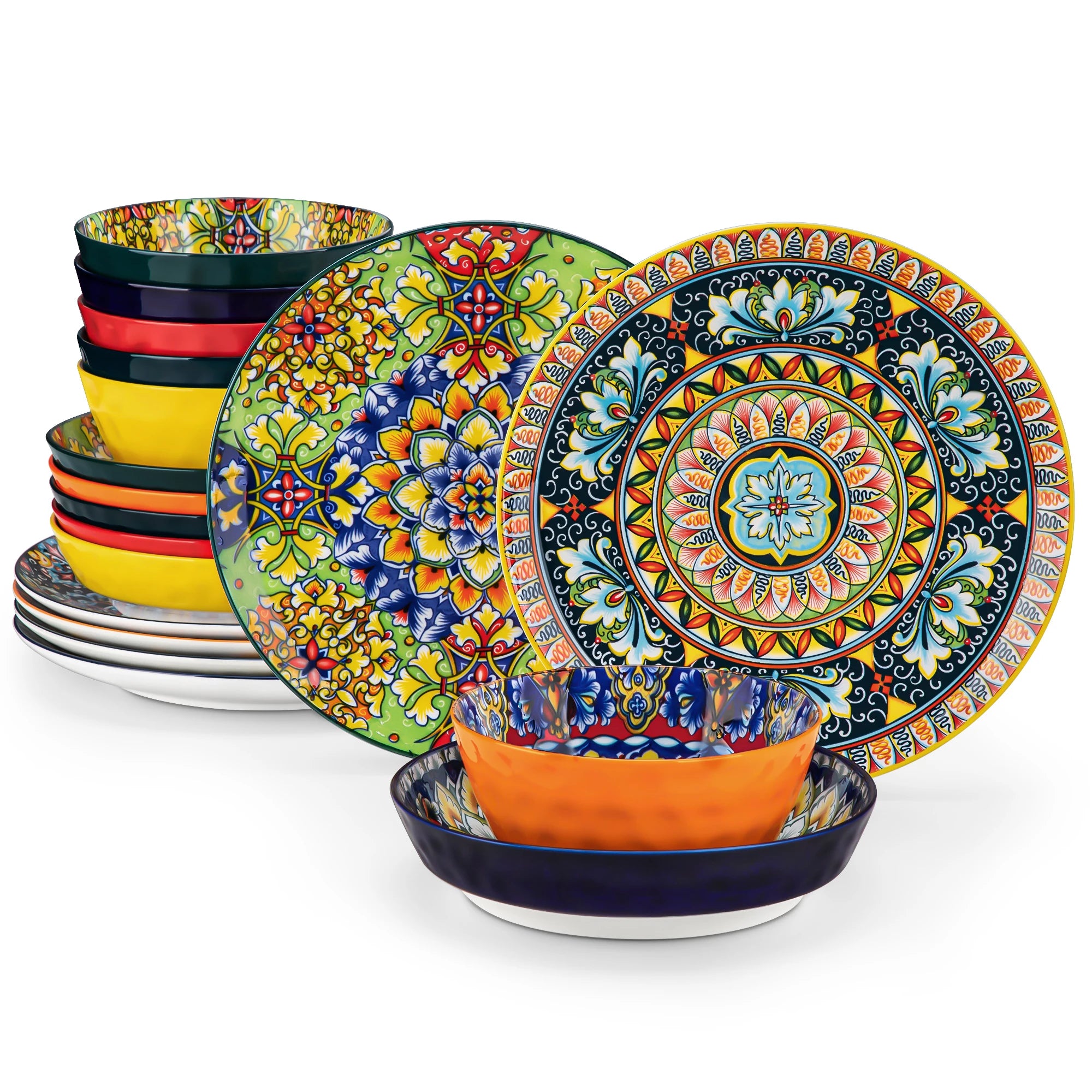 Ceramic Dinnerware Set Stoneware Bohemian Style