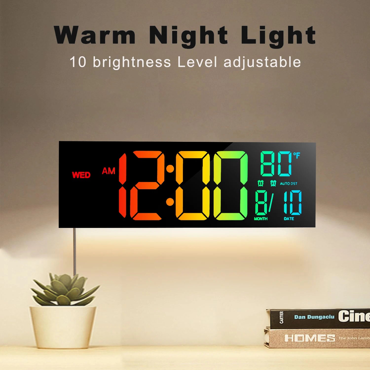 16" Large Digital Wall Clock with Remote