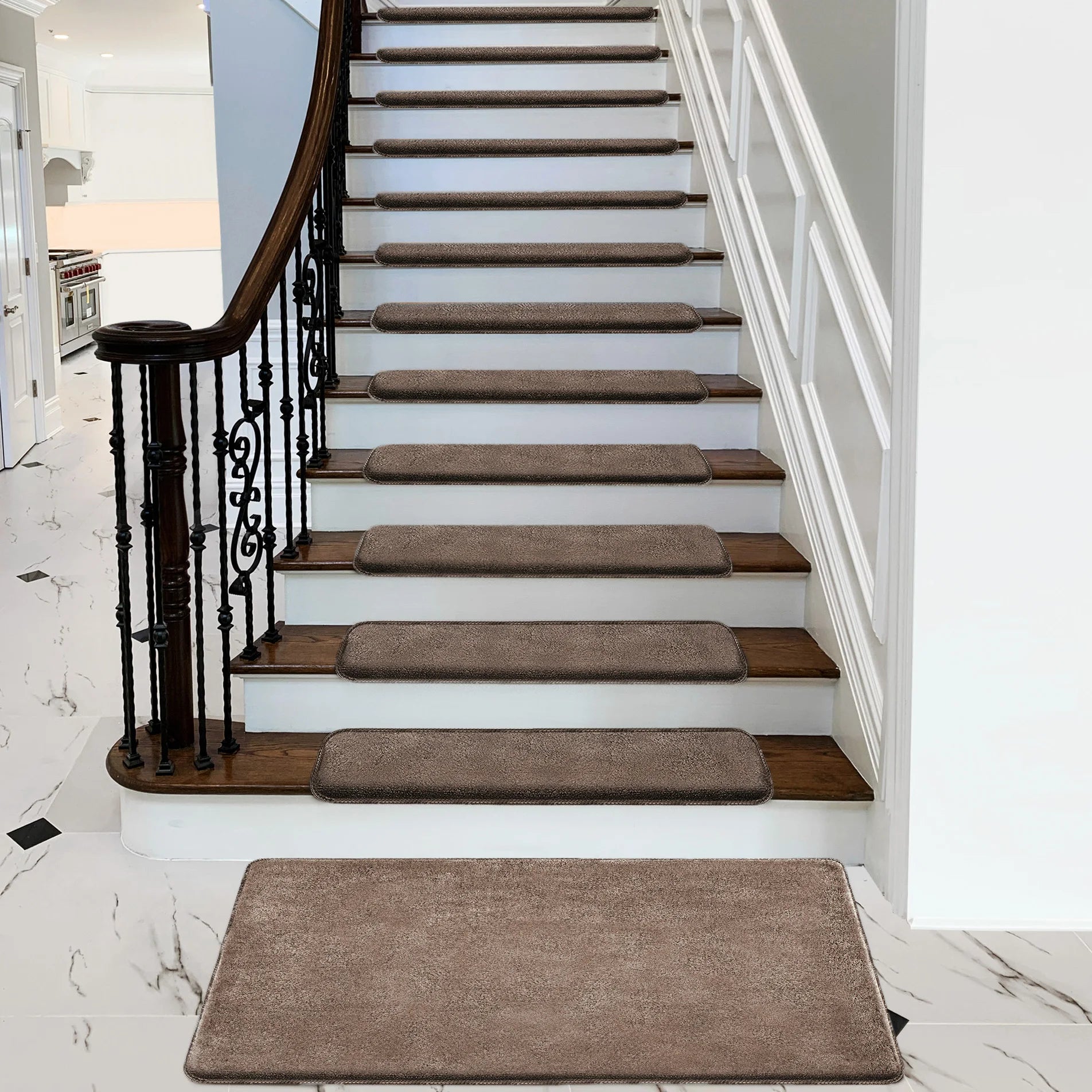 Bullnose Non-Slip Washable Stair Treads