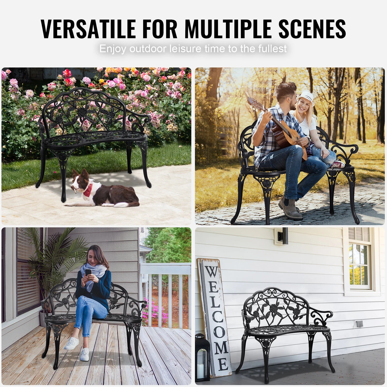Outdoor Metal Garden Bench