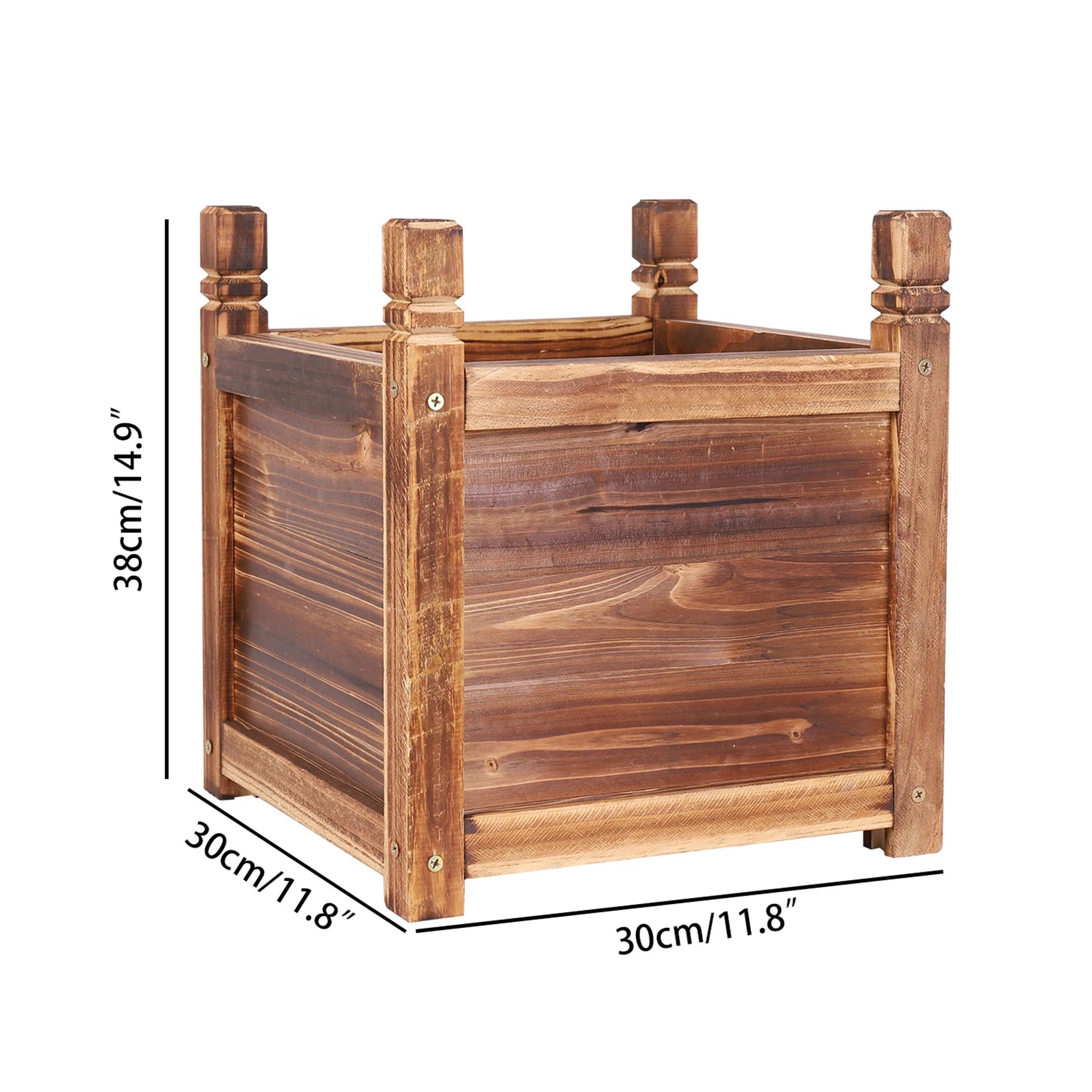 Wooden Raised Flower Bed Display