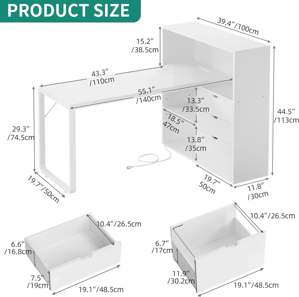 L Shaped Desk with Power Outlets
