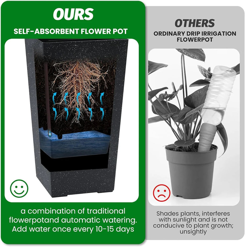 Rectangular Planters with Drainage, Set of 2